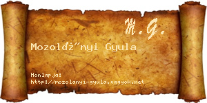 Mozolányi Gyula névjegykártya